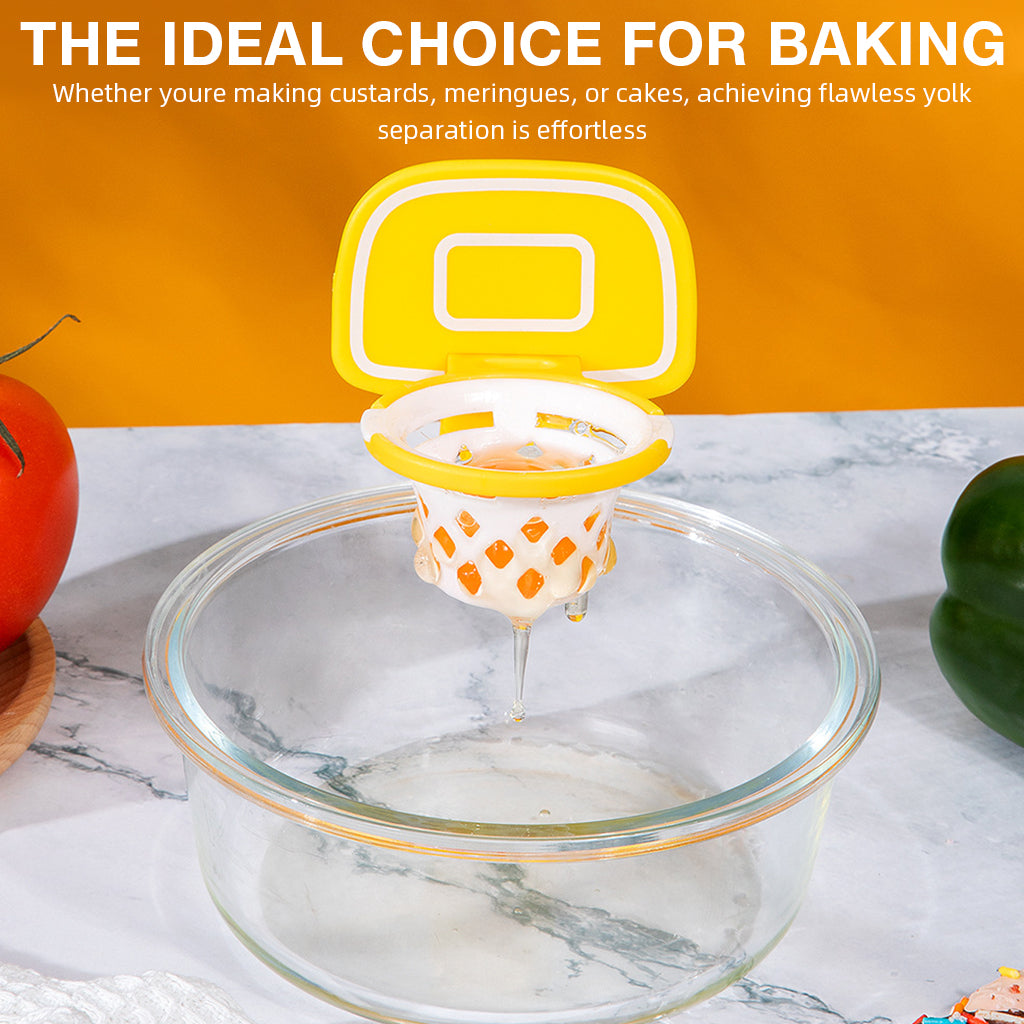 HASTHIP Kitchen Egg Yolk Separator Fun Basketball Hoop Designed Can Be Clip on Bowl Edge Kitchen Gadget Yolk Separator for Baking, Cooking HASTHIP Kitchen Egg Yolk Separator Fun Basketball Hoop Designed Can Be Clip on Bowl Edge Kitchen Gadget Yolk Separator for Baking, Cooking